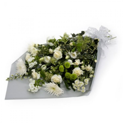 Classic Bereavement - This Lovely bereavement arrangement is available for delivery. A local delivery cost is deducted from your overall total when purchasing. This is a subtle, stylized, and classic design. Ready to display in any environment. Buy these gorgeous flowers as a gift or to treat yourself. This beautiful bouquet is wrapped in paper, meaning you just have to put them in water and they are ready to go! Just set down your gorgeous flowers and enjoy! Add a custom card message to your order to let the rec...